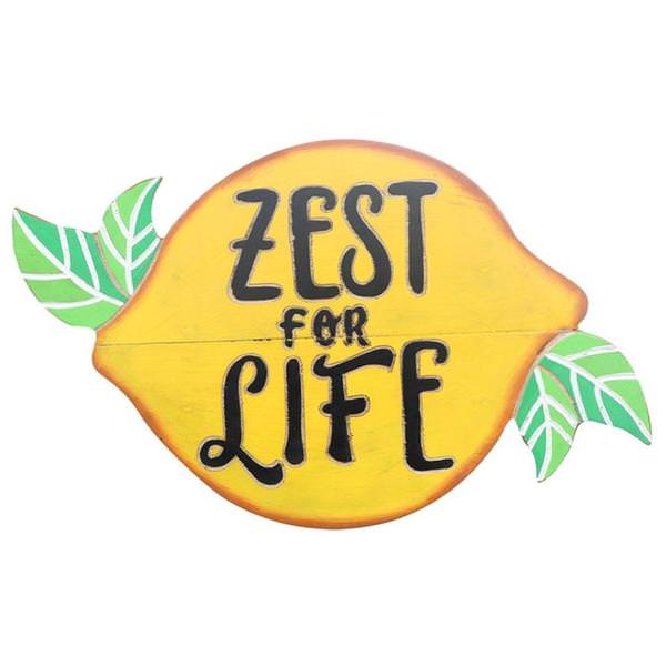 16" x 10" Zest For Life Carved Lemon Wall Decor